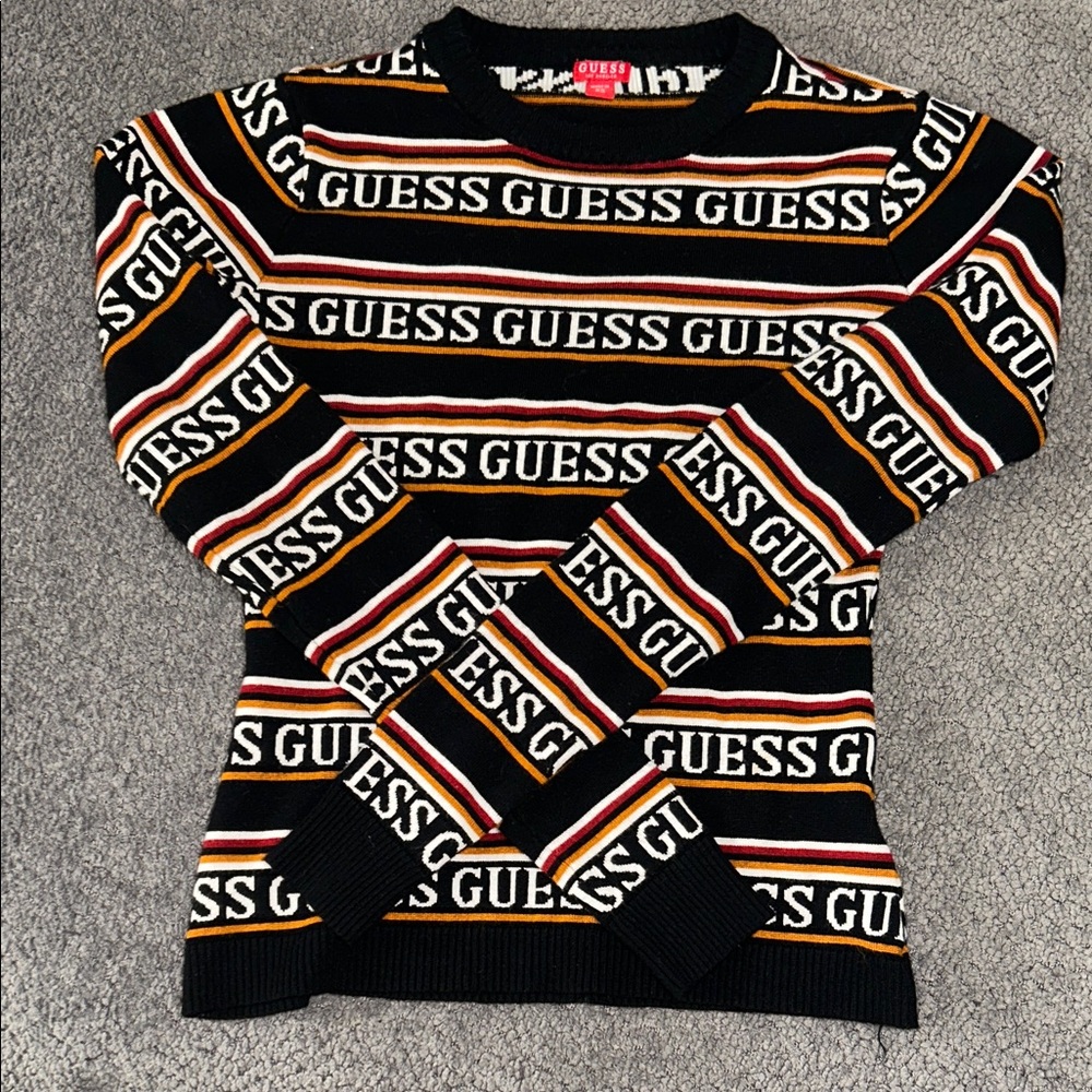 Guess Multicolor Logo Knit Sweater. XS
